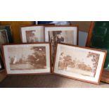 Set of four antique Indian engravings by W HODGES, including "A View of A Mosque at Mounheer"