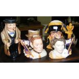 Five Royal Doulton character jugs, including "Napoleon" - Limited Edition