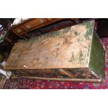 Continental antique painted blanket chest - 157cm