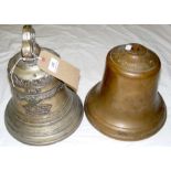 An ornately embossed bronze ship's bell dated 1957 by Duarte, Lemos & Filhos, Fermentelos,