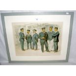 SPY print - 37cm x 49cm coloured print - "At Cowes, the Royal Yacht Squadron"