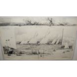 CHARLES EDWARD DIXON - 45cm x 74cm watercolour wash - "The Regatta at Rothesay, 1920" -