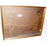 An antique map by John Speed of Hampshire with part of the Isle of Wight - 36cm x 48cm
