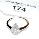 An 18ct white gold pear shaped diamond cluster ring - .5 carat