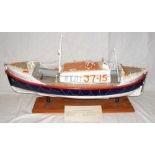 A wooden model of the RNIB Lifeboat "Ernest Tom Nethercoat" No. 37-15 - 96cm on wooden stand