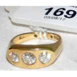 An 18ct yellow gold three stone diamond ring approx. diamond weight one carat