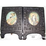 A pair of finely painting oval miniature Indian portrait paintings in matching frames