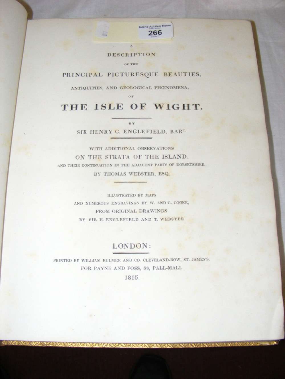 Henry C Englefield - "A Description of The Principle Picturesque Beauties, Antiquities and