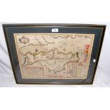 A 1794 hand coloured map by Thomas Kitchin - England and Wales divided into its counties - 62cm x