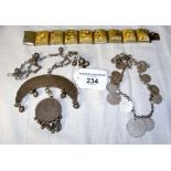 Three items of ethnic jewellery, comprising two necklaces and one bracelet