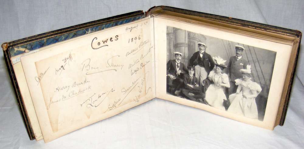 An interesting Victorian album containing photographs of ships, cuttings about sailing vessels,