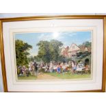 JOHN EDMUND BUCKLEY - 36cm x 56cm watercolour - "The Garden Party" - signed and dated 1867