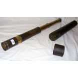 A two draw brass telescope by Whitbread, London - inscribed "E.G. Langmore - the gift of His Father,