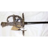 A 19th century exhibition swept-hilt rapier in gilded German silver with Solingen blade by Stroble