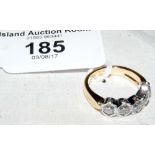 An 18ct white gold five stone diamond ring - 1.5 carat