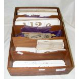 A quantity of early haberdashery labels, pricings, etc., from Woodyear's of Cowes