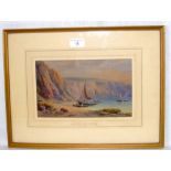 WILLIAM GRAY (1835-1883) - 15cm x 25cm watercolour - Alum Bay, Isle of Wight - signed