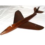 A rare Saunders Roe wooden wind tunnel test model aeroplane for a "Hawker Hunter" - 120cm long