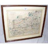 An antique map of Surrey by Walker