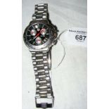 A Tag Heuer "Indy 500" stainless steel cased gent's chronograph wrist watch with original adjustable