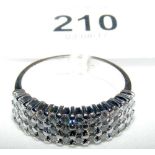 An 18ct white gold pave set multi-stone diamond ring - approx. 1 carat total diamond weight