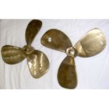 A pair of three blade bronze ship's propellers with 28cm blades