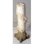 A 102cm high carved decorative marble column in two parts