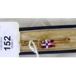 A 15ct gold and enamel tie pin with East Cowes Sailing Club burgee