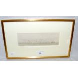 WILLIAM LIONEL WYLLIE - 7cm x 21.5cm watercolour - "Rounding the Commodore" - signed and inscribed