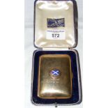A 9ct gold and enamel cigarette case "S.Y. Undine, Xmas 1937", in original Taylor & Sons fitted
