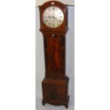 A 19th century mahogany 8-day longcase clock, the circular silvered dial 34cm diameter engraved J.