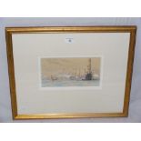 CHARLES DIXON - 13cm x 23.5cm heightened watercolour - "Victory Saluting" - signed, inscribed and