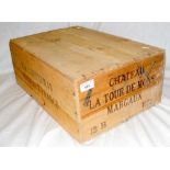 A case of 12 bottles of Chateau la Tour de Mons Margaux 1972 in original wooden crate