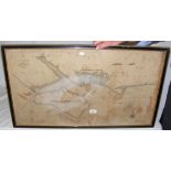 Early hand coloured map/sea chart of the Isle of Wight and Owers by Samuel Thornton - 46cm x 80cm