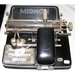An early Mignon typewriter with 24cm carriage