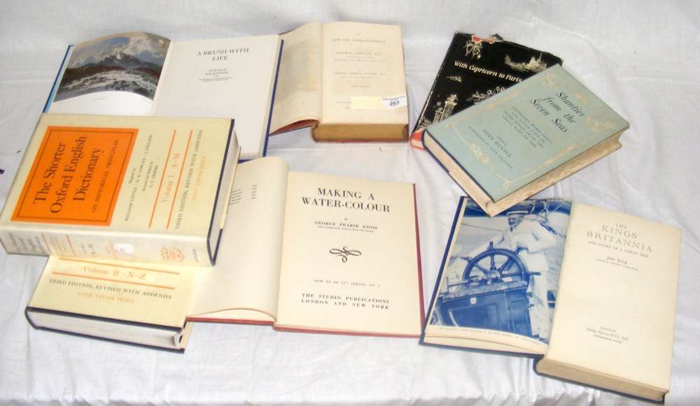 Interesting selection of books from Uffa Fox's library, including Stanley's "Life of Doctor Arnold",