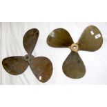 A pair of three blade bronze propellers - each blade 20cm