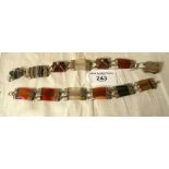 Two Victorian Scottish agate bracelets