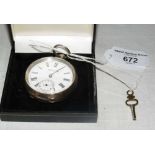 A silver cased gent's pocket watch by Kendal & Dent with separate secondhand
