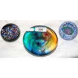 Three unboxed Caithness glass paperweights