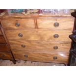 A 19th century mahogany chest of two short and three long graduated drawers