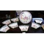 A set of old Chinese enamel hors-d'oeuvre dishes