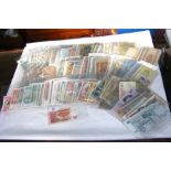 Large selection of collectable foreign and English banknotes