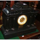 Large Victorian slate striking mantel clock