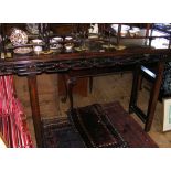 An antique Chinese hardwood altar table - 182cm wide x 106cm high