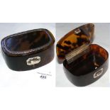 Silver mounted tortoiseshell trinket box - London 1899