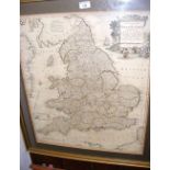 A 1794 hand coloured map by Thomas Kitchin - England and Wales divided into its counties - 62cm x