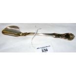 Silver Stilton scoop - London 1905 - maker's mark William Hutton