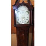 A 19th century mahogany cased Grandfather clock with 8-day movement, the face signed William Monro