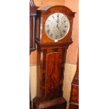 A 19th century mahogany 8-day longcase clock, the circular silvered dial 34cm diameter engraved J.